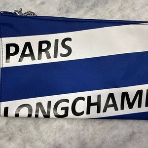 Longchamp Blue and White Pouch Bag